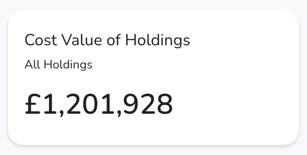 KPI Widget - Cost Value of Holdings